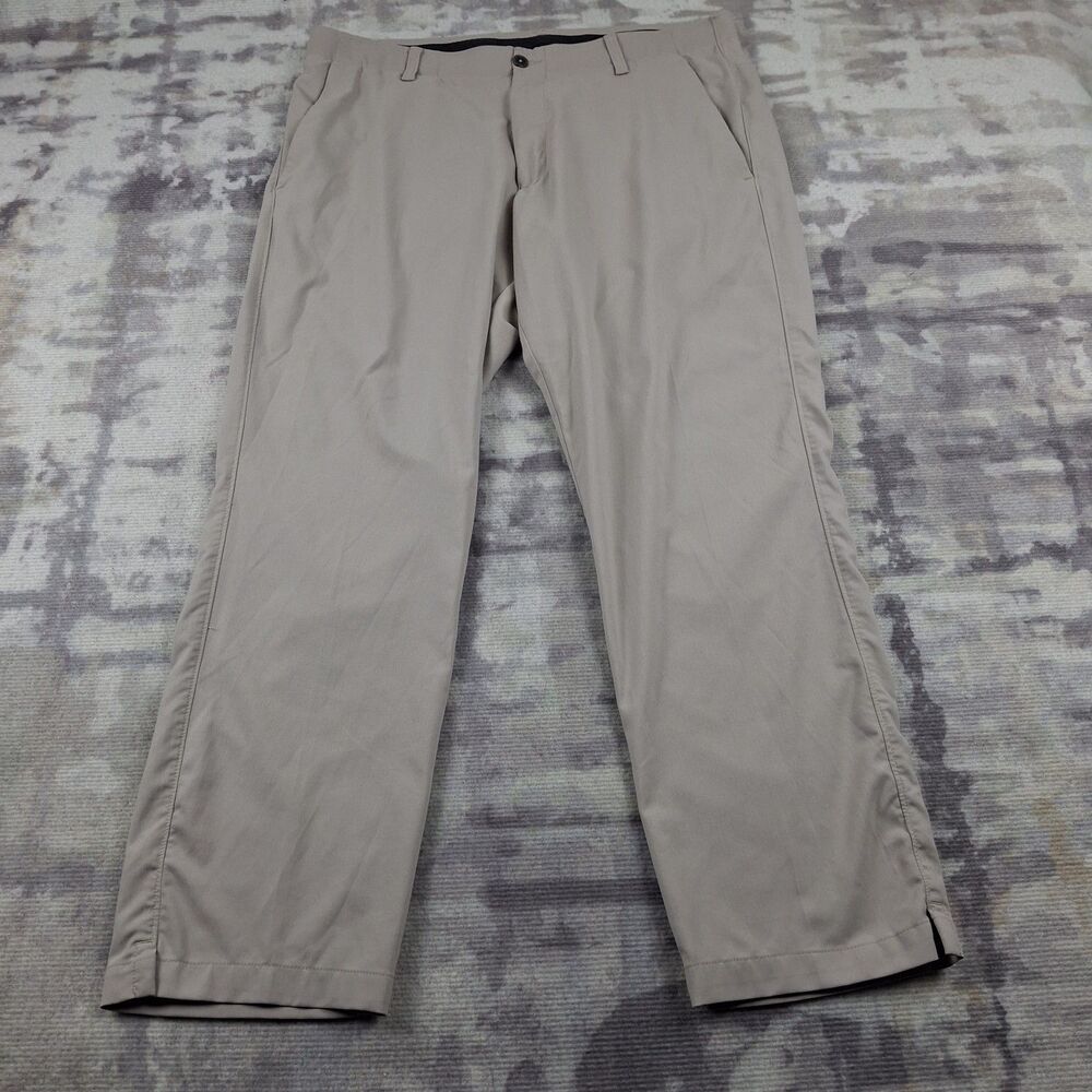 Under Armour Showdown Golf Pants Mens 38x30 UM8811 Khaki Base Straight Leg Tech